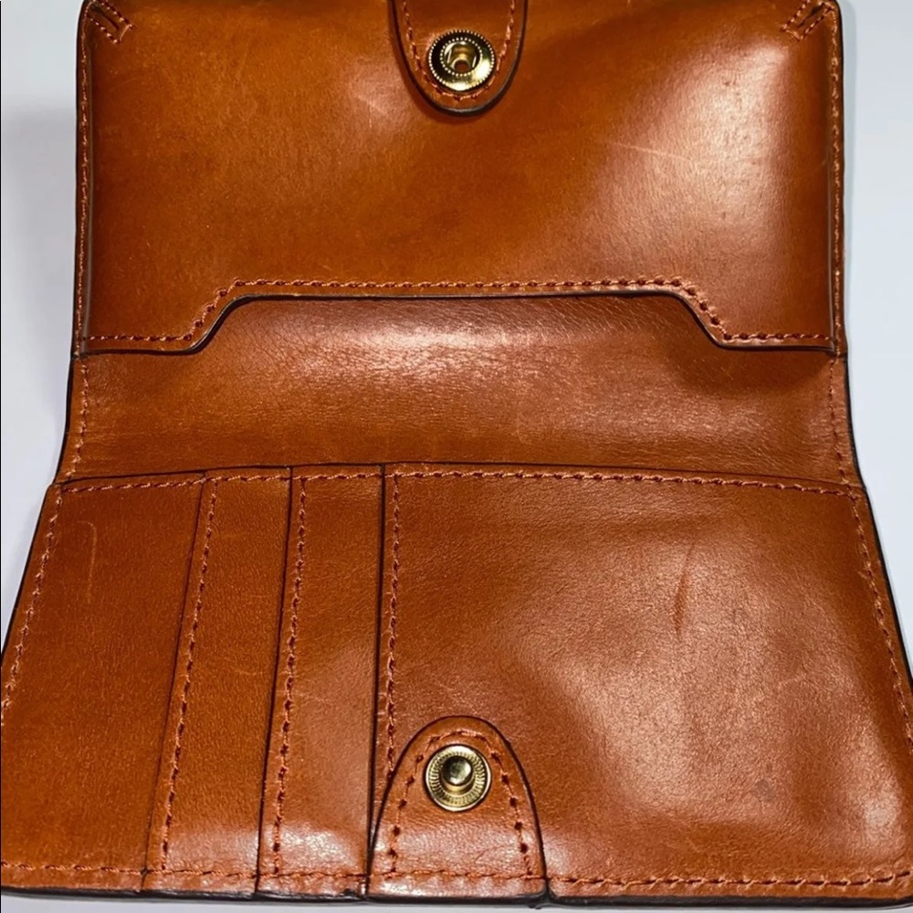 Dooney & Bourke Light Blue Pebbled Leather Wallet with Tan Trim - Picture 4 of 6